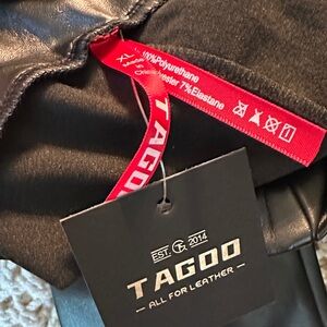 NWT Tagoo Black Faux Leather Pants
